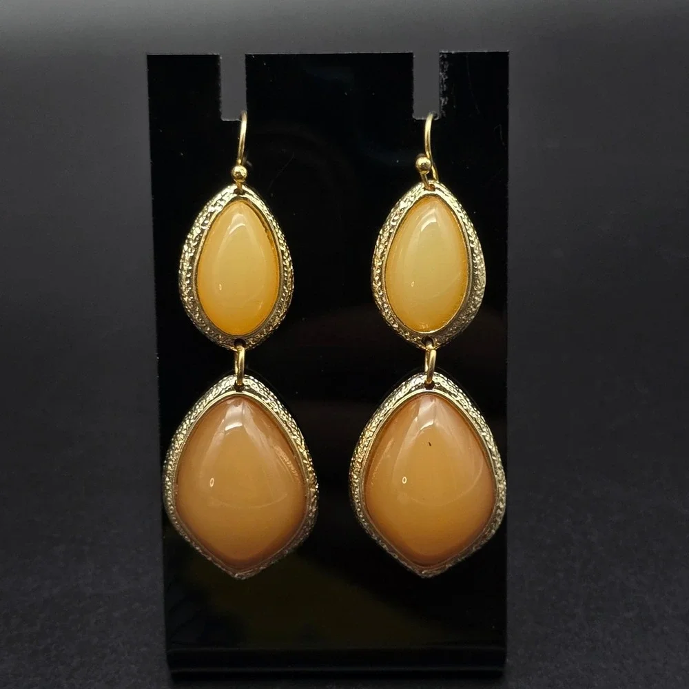 Peach Orange Dangle Drop Earrings Fall Autmn